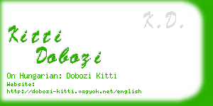 kitti dobozi business card